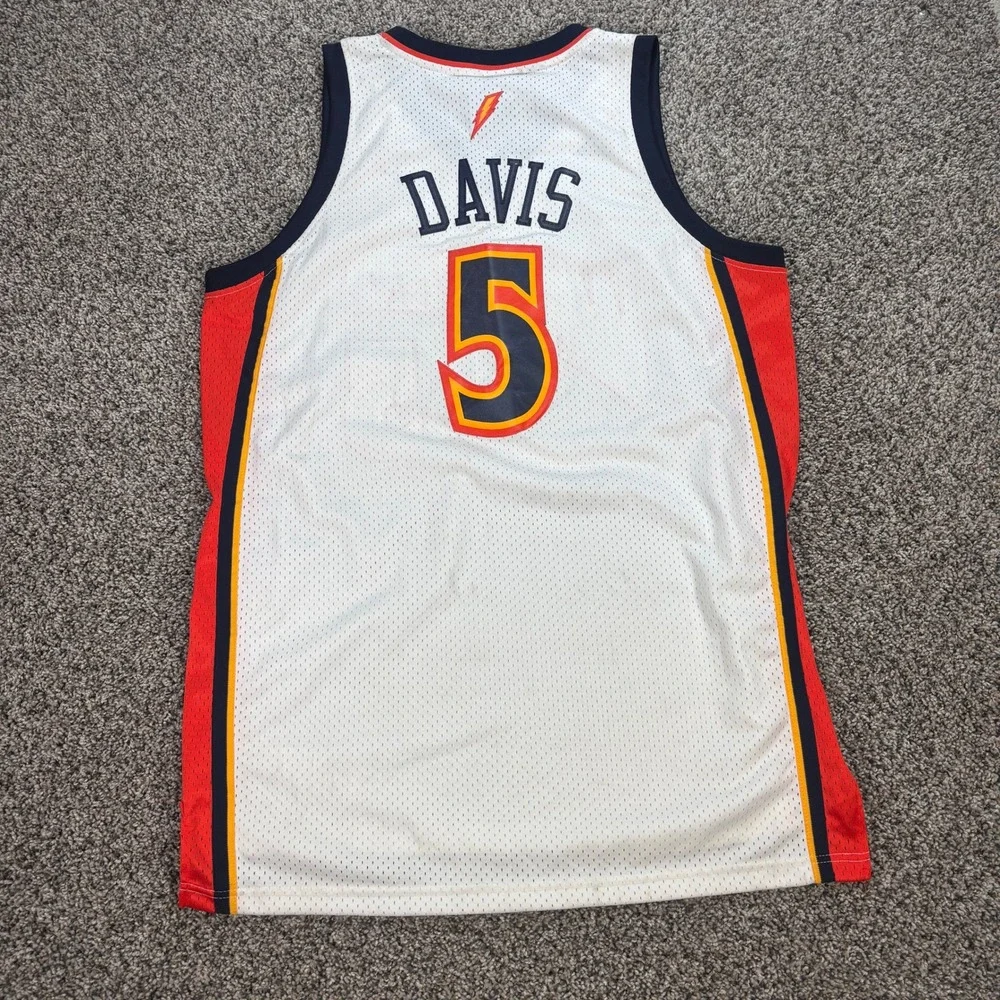 Adidas Men's XL Golden State Warriors Baron Davis 5 NBA Jersey White Length +2